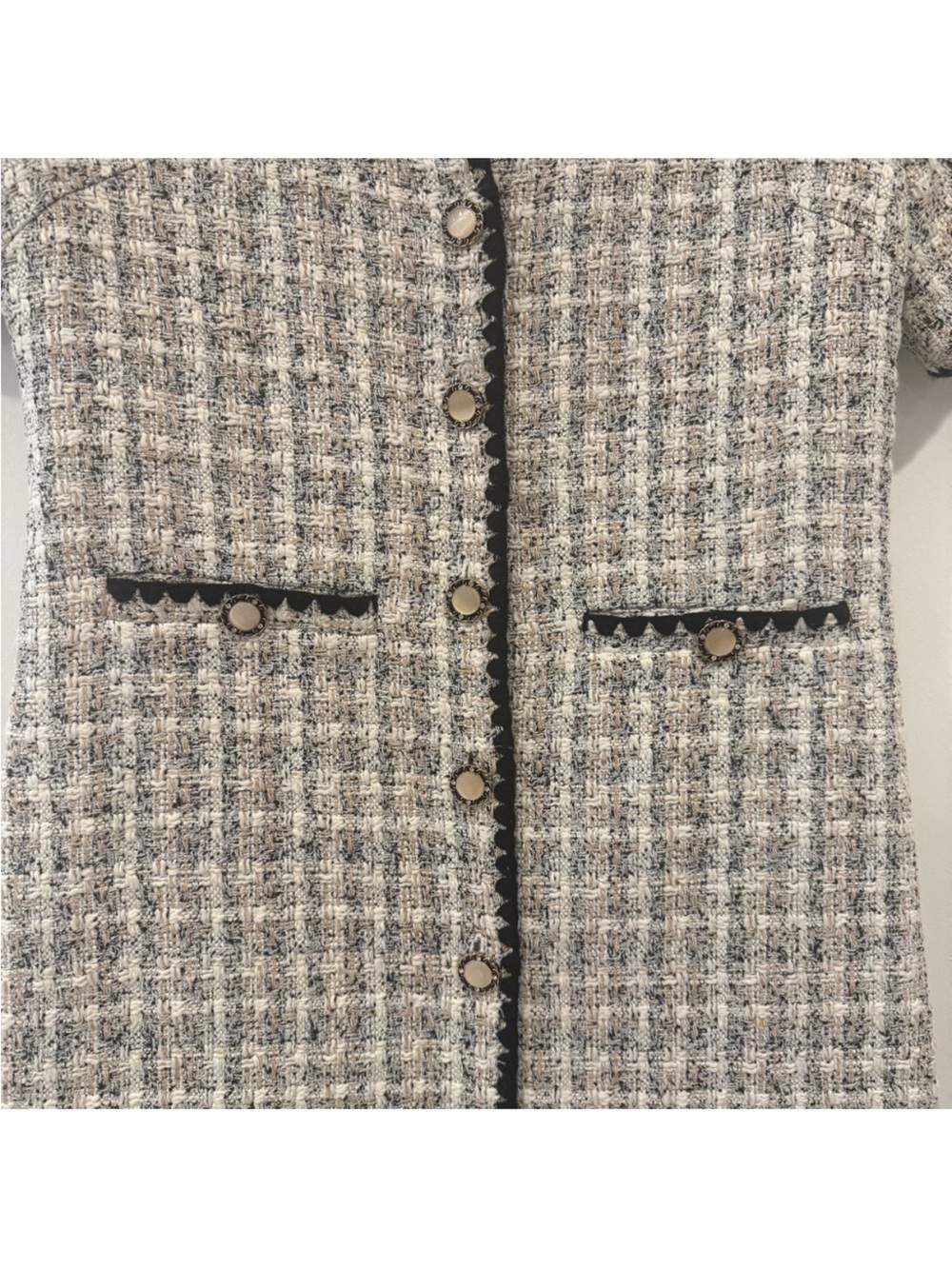 Pomander Place “The Josephine” Black and White Tweed Dress (L) - Picture 8 of 10